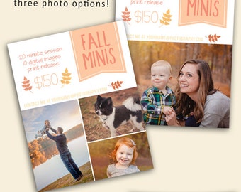 Fall Mini Session Template Marketing Template - Photography Marketing Board - Fall Minis PSD Template - Instant Download