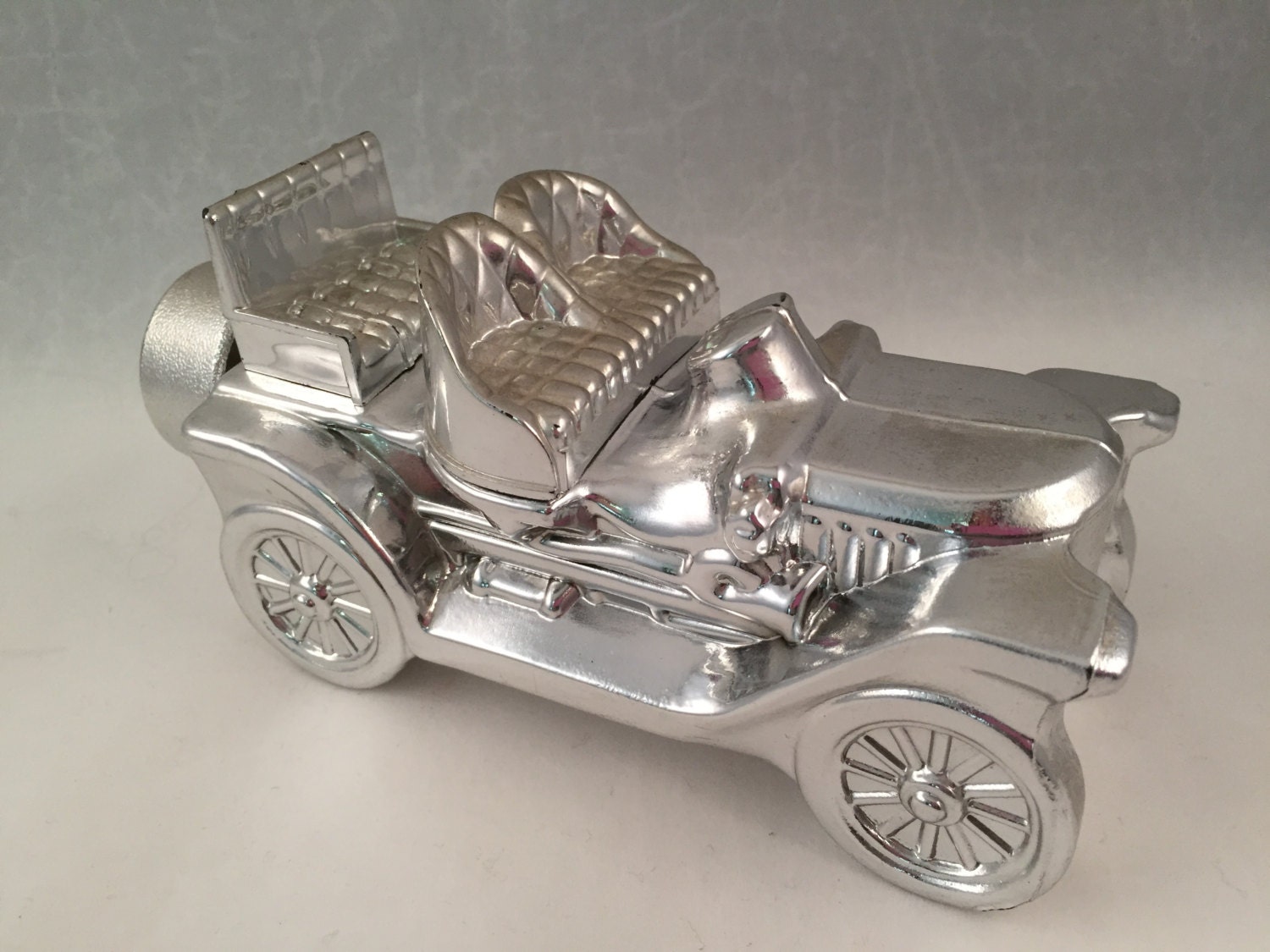Avon Collectible Stanley Steamer Silver Car Full of Deep