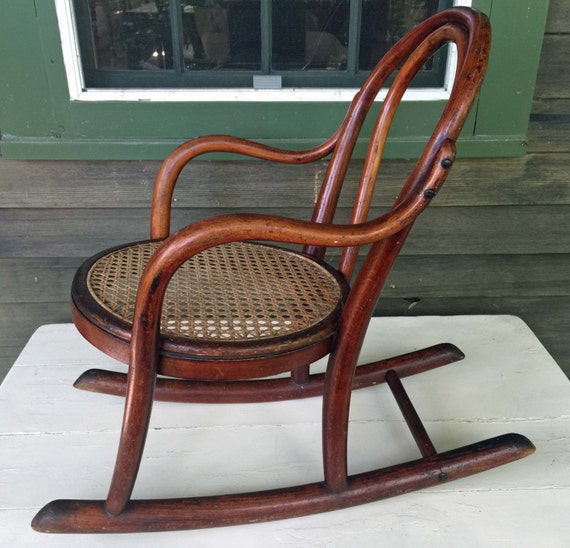 Antique Childs Bent Wood Rocking Chair Cane by 4HollyLaneAntiques