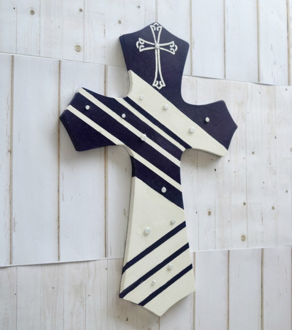 Items similar to Cross Wall Art as Christian Decor Sign With Purple and
