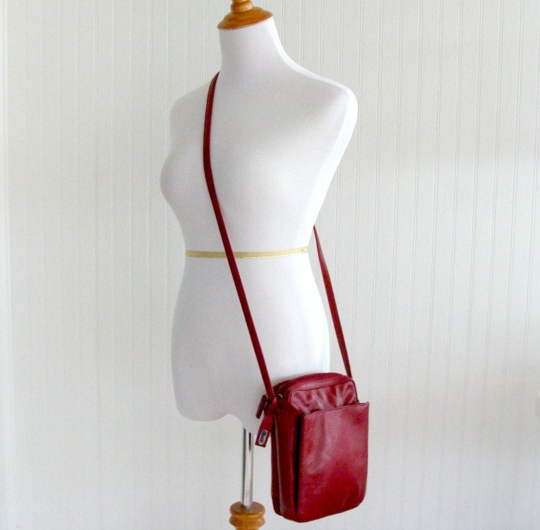 Rolfs Red Genuine Leather Cross Body Bag Essentials Rolfs