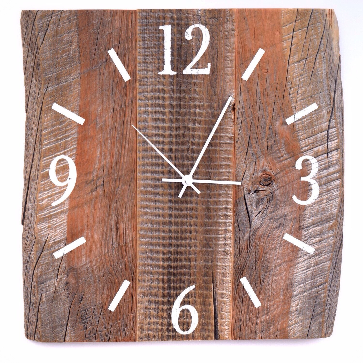 Barn Wood Clock Large Wood Clock Reclaimed BarnWood Wall