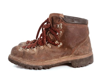 USA Women Leather Hiking Boot // Vintage Boots // Size 8 Boots // Hiking Boots // Brown Leather // Brown Leather Boots // Vintage Leather