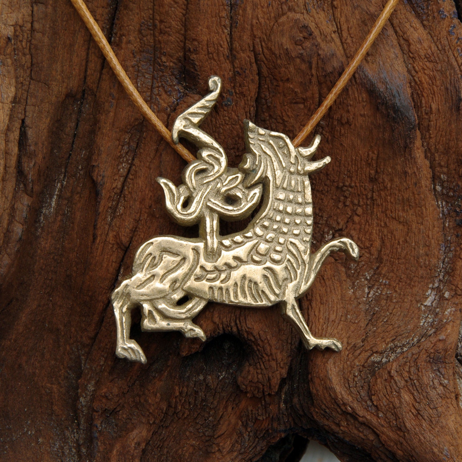 Maeshowe Viking Dragon Pendant in Bronze by GreyMountainStudio