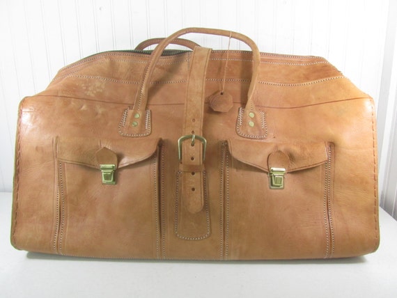 Vintage leather travel bag leather case vintage