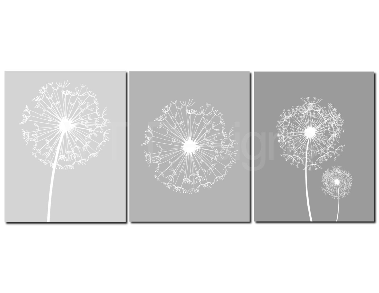 Dandelion Wall Art Gray Wall Art Home Decor Guest Bedroom