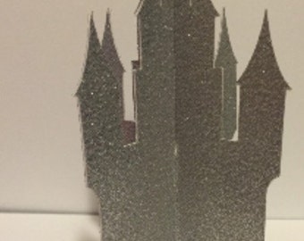 3D Glittered Fairytale Castle Centerpiece