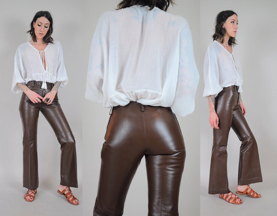 leather bell bottoms