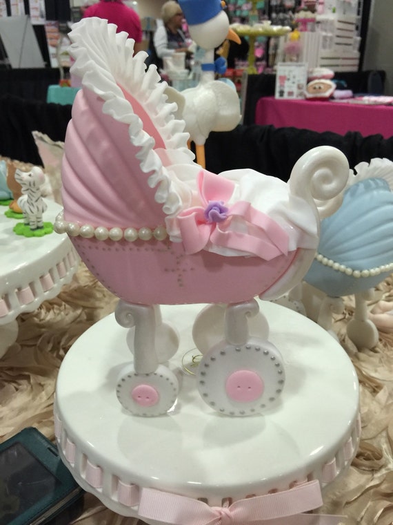 Baby Carriage Cake Topper Baby Shower Cake by MimosasDesigns