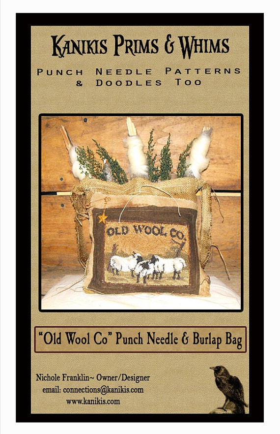 Pattern Old Wool Co Punch Needle and Burlap Bag by Kanikis Prims and Whims