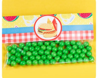 Backyard BBQ Party Favor Toppers; Family Bbq Favor Toppers; BBQ Party; Backyard BBQ Favor Bag Toppers