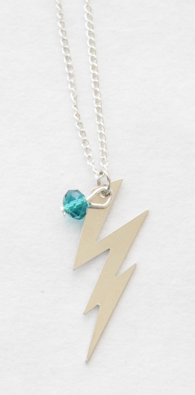 Lightning Bolt Necklace Silver Lightning by SmittenKittenKendall
