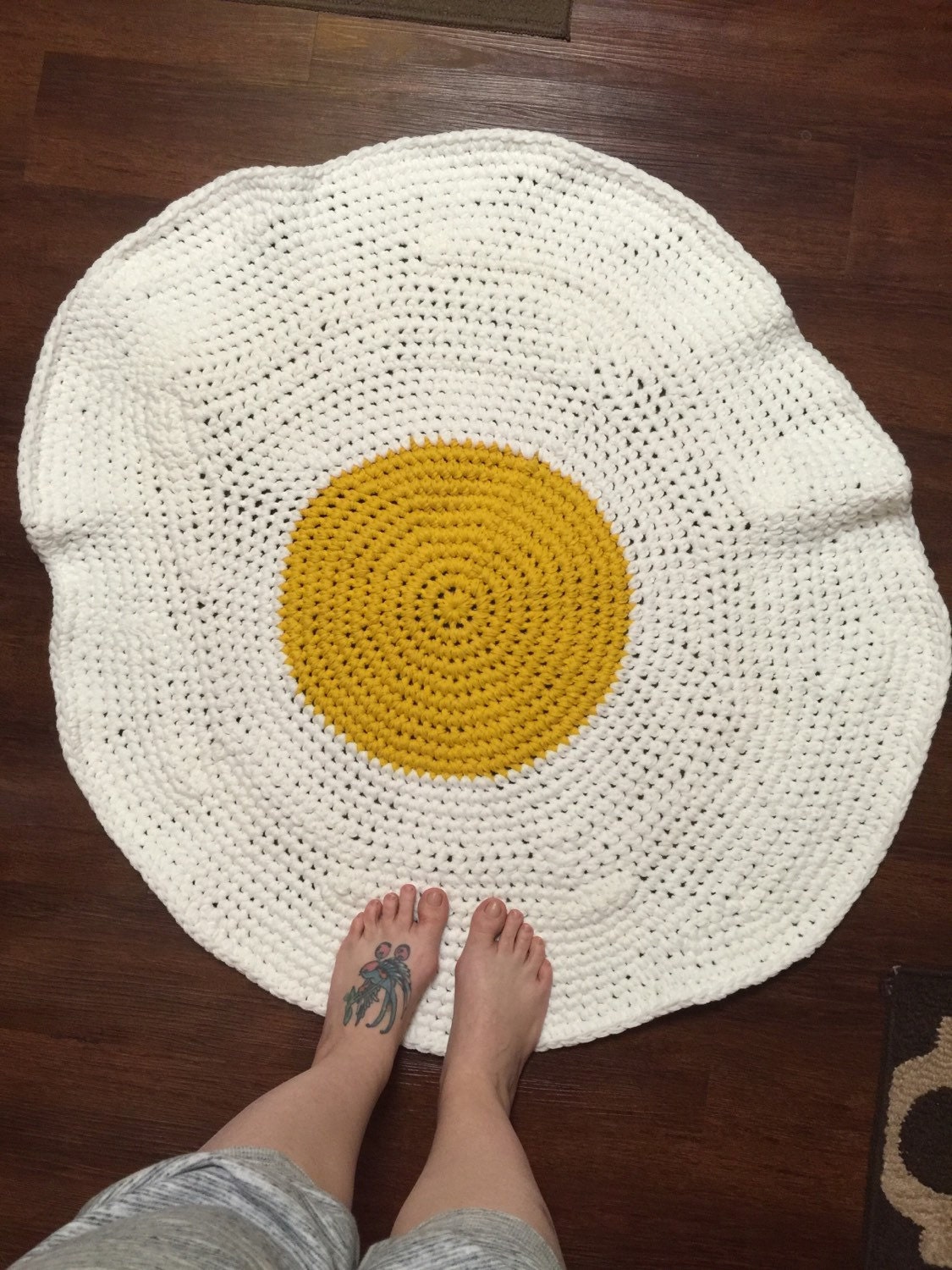 Egg rug rug kitchen rug good morning egg kitchen by CrochetbyCiCi