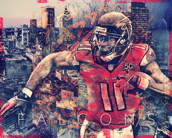 Atlanta Falcons Skyline Art Featuring Fan Favorite Julio