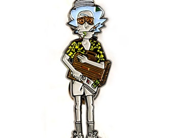 Rick and Morty + Hunter S. Thompson Enamel Heady Festival Hat and Lapel Pin Badge