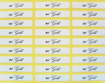 65 x Self Adhesive Jewellery Labels For 9ct Gold ~ 30mm x 5mm
