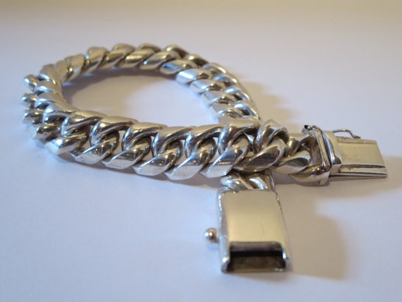Heavy sterling silver Men's bracelet chain/massive 85g