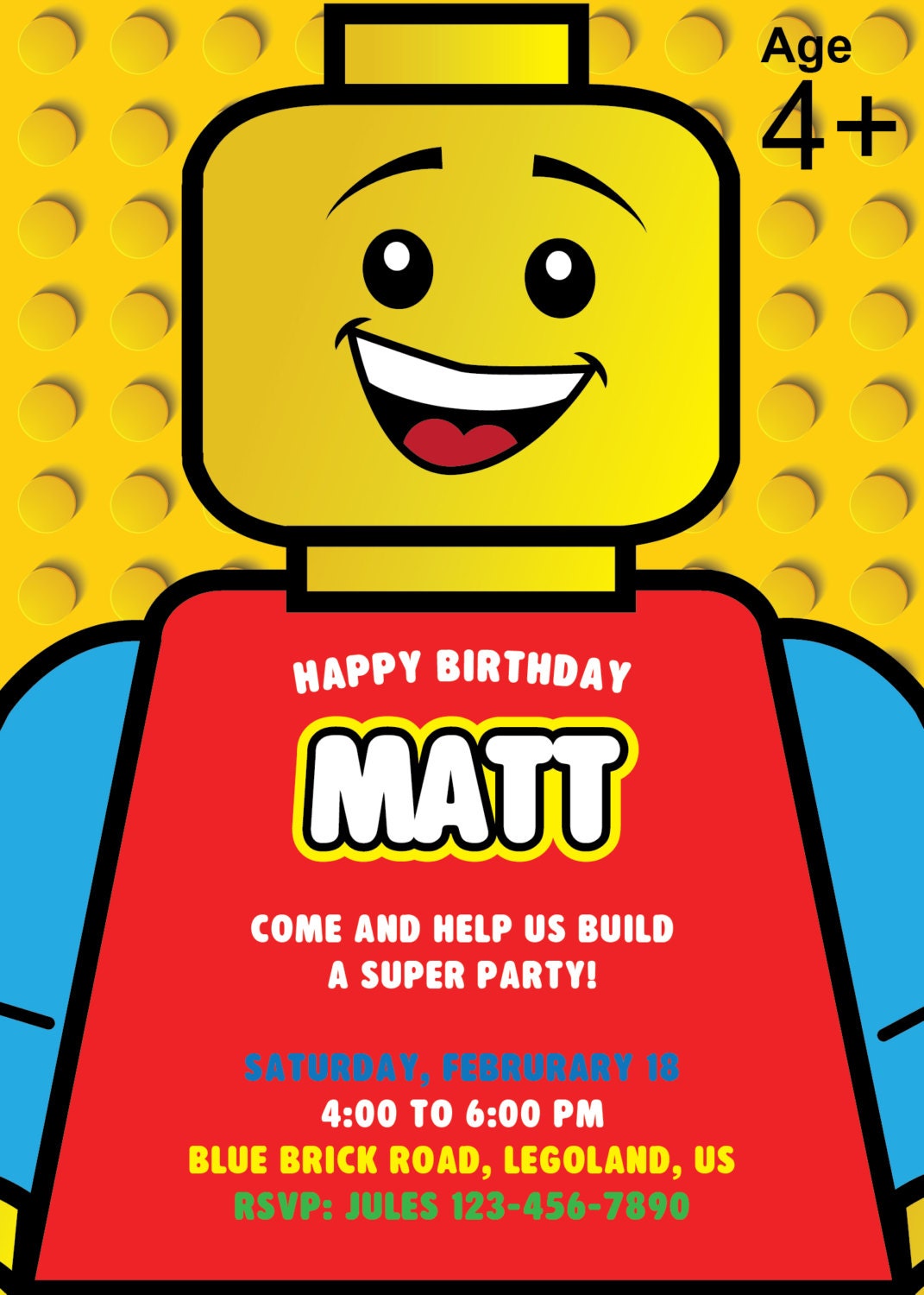 Lego Invitation Lego Birthday Party Invite by NYCPartyPrintables