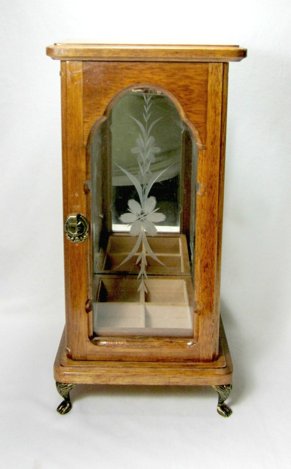 Tall Wood Jewelry Box Vintage Centurion Necklace Carousel