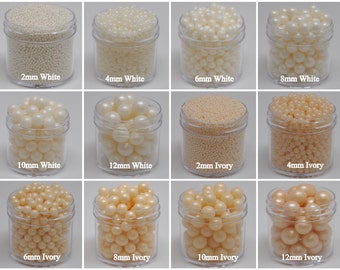 Edible Sugar Pearls - 6 sizes available - White or Ivory - Perfect Cupcake or Cake Toppers