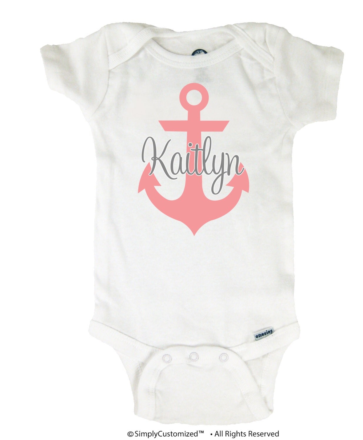 Baby Onesie Personalized Anchor Girl or Boy Bodysuit