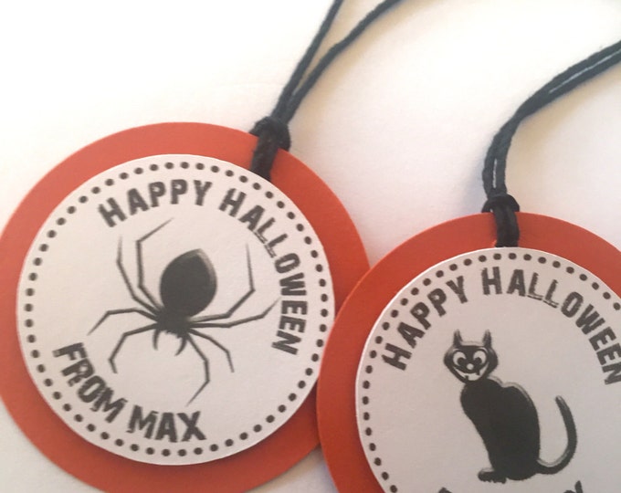 Set of 12 Halloween Tags. Halloween Party Favor Tags. Halloween Treat Tags. Halloween Party Decorations