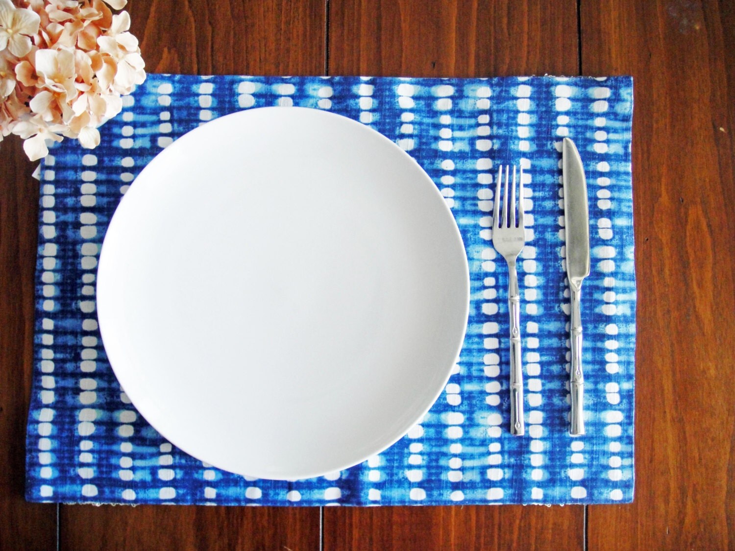 Reversible Christmas Placemats Set of 6 Shibori Sequins