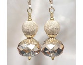 Soft spring sunshine: Sparkly Golden Swarovski Crystal Earrings, Champagne, Elegant, Gold Filled Earrings