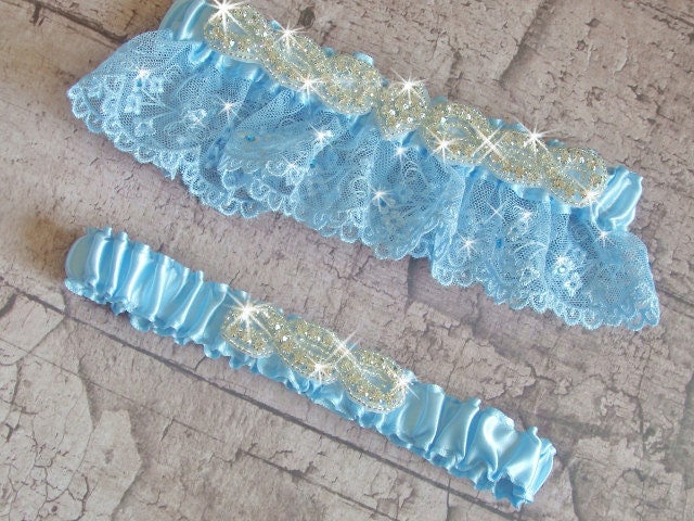 Wedding Garter Set Etsy Bridal Garter Belts Something Blue