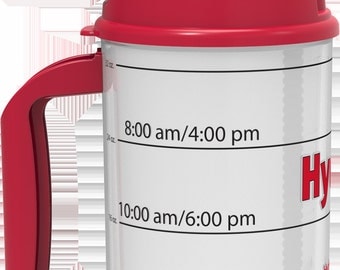 RED Hydr-8 32 ounce water bottle with time-trackable goals. Air Insulated to keep water cold