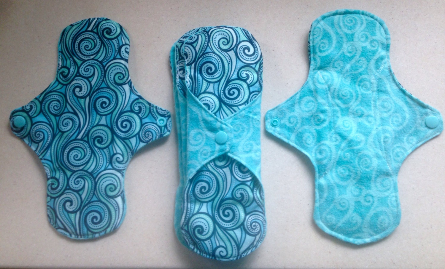 Three 9 Cloth Menstrual Pads Organic Bamboo Hemp And 9981