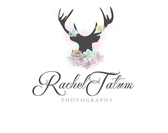 INSTANT DOWNLOAD Custom Premade Photography Logo and Watermark "Deer" - Fully Custom Font and Color