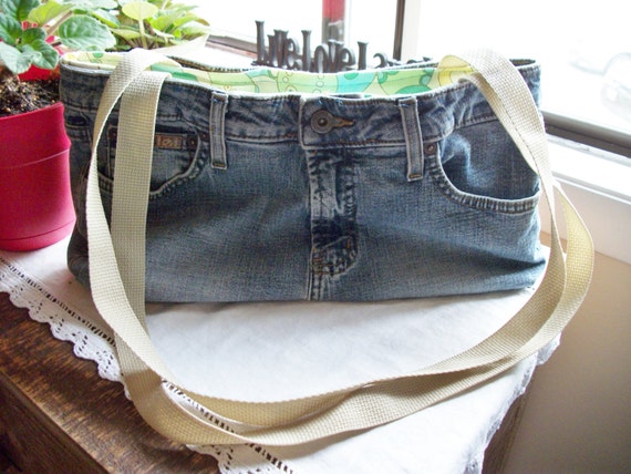 Sale Was 26.00 Handmade Denim Jeans Lined Double Handle