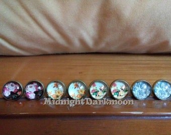 Flower dome style earrings