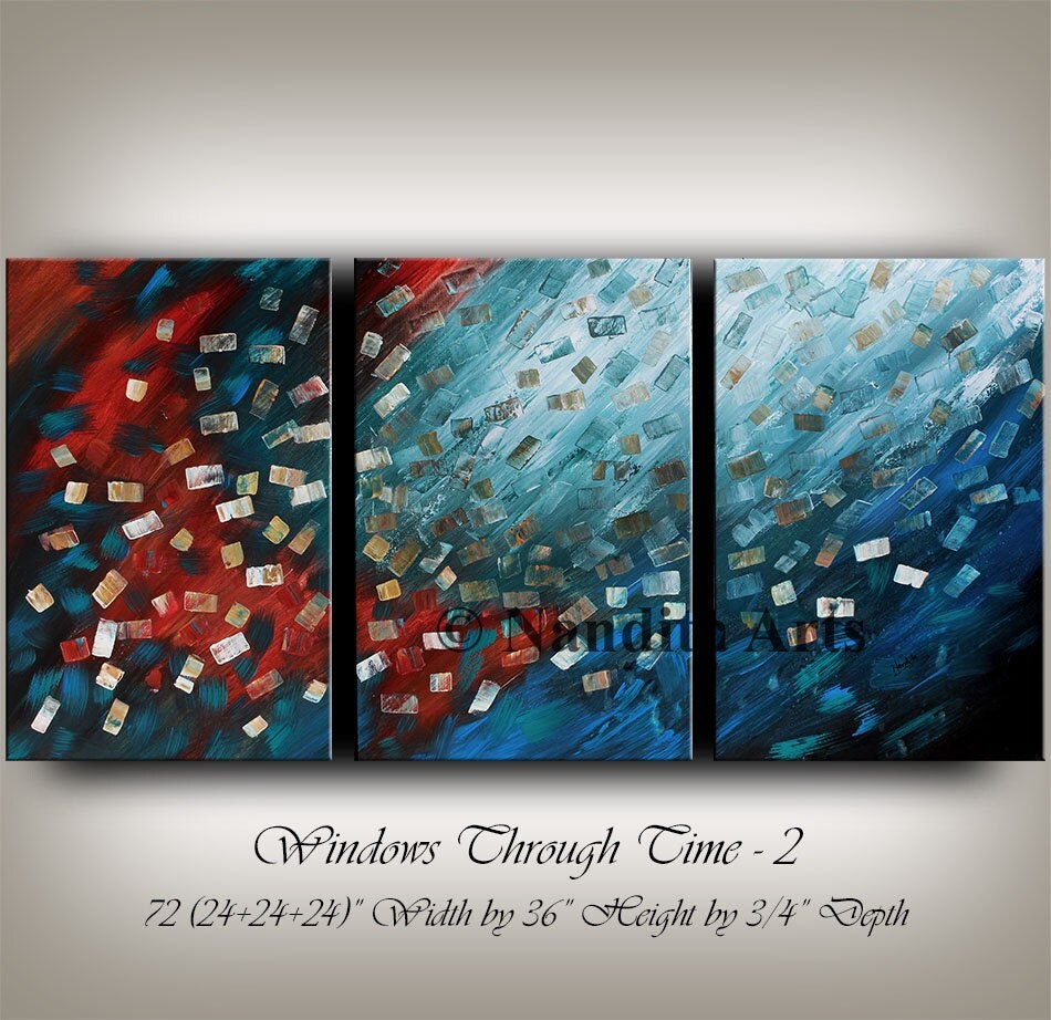 Large Wall Art ABSTRACT PAINTING Acrylic Wall Decor Red