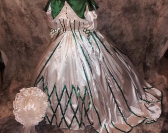 Return Tara Scarlet O'Hara Gown Ball Gown Tea Civil War 1860s Ladies or Plus 8 10 12 14 16 18 20 22 24 26 28