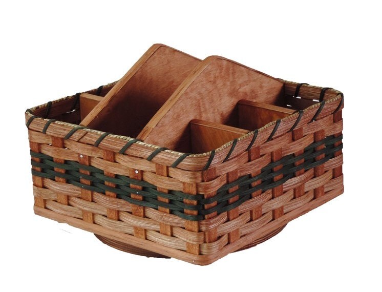 Amish Handmade Lazy Susan Organizer Basket