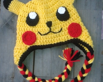 Pikachu hat, Picachu hat, crochet Pikachu hat, Pokémon hat, crochet Pokémon hat, knit Picachu hat, baby Picachu hat, toddler Picachu hat