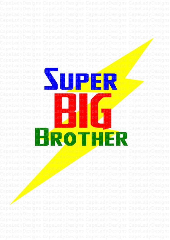 Download Super Big Brother with lightening bolt design in svg dxf