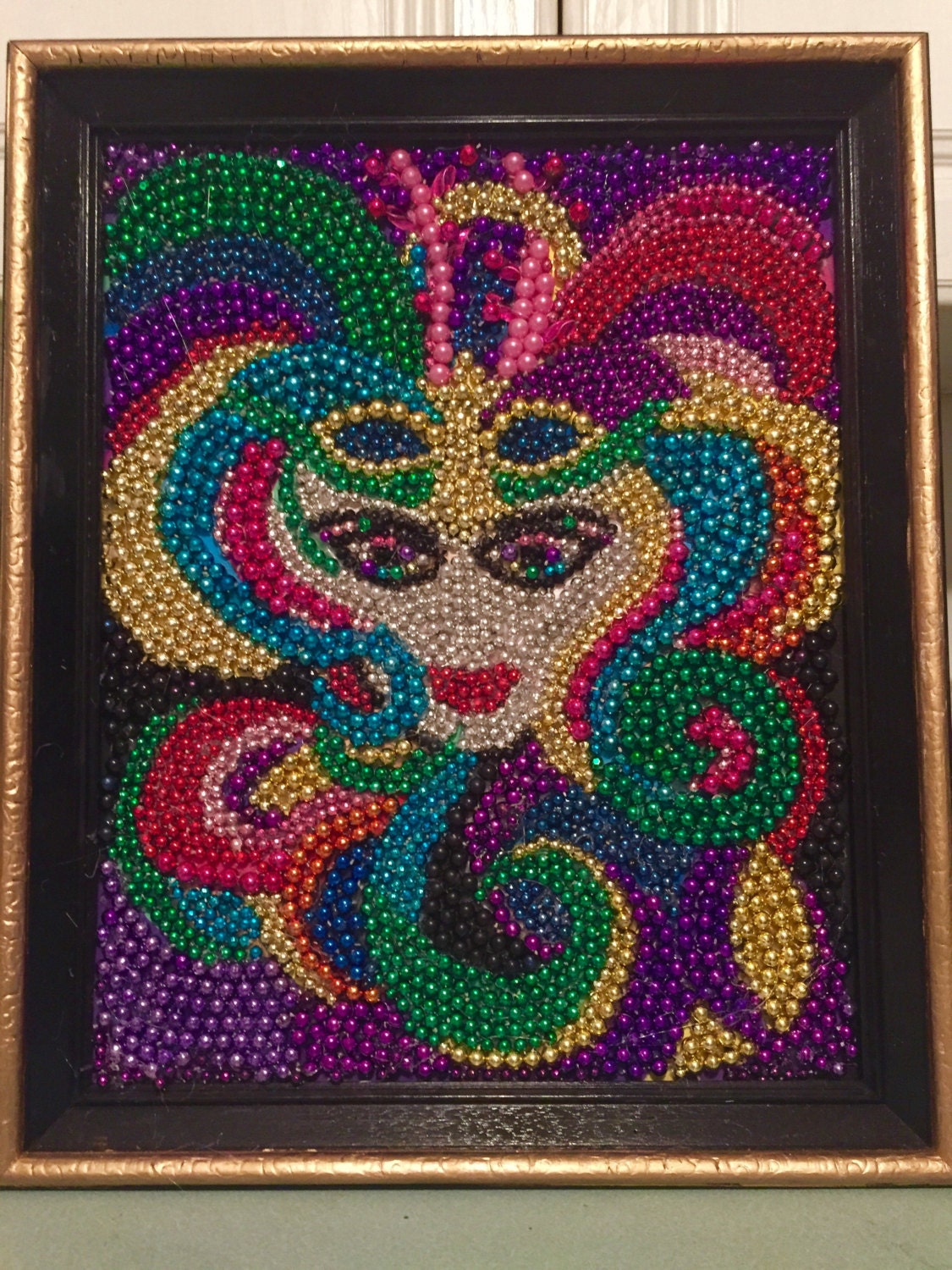 mardi gras beads painting