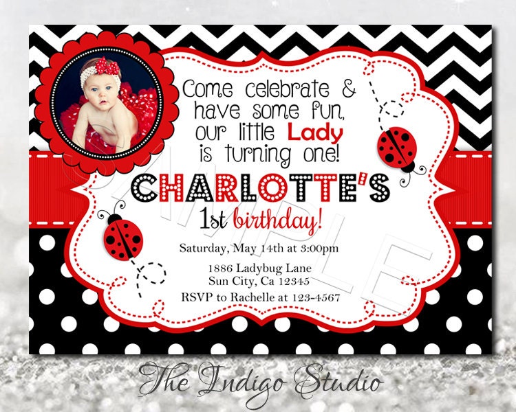 Homemade Ladybug Birthday Invitations 2