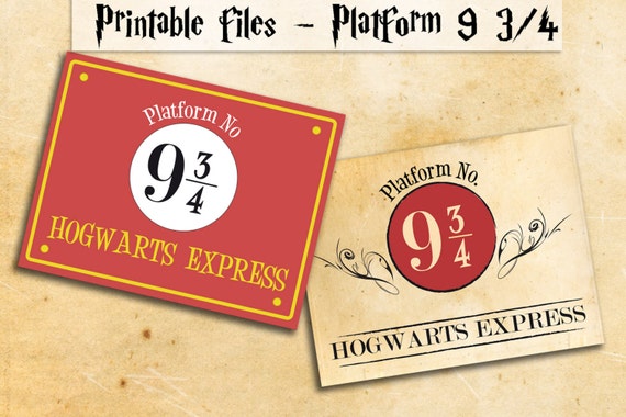 Harry Potter party printables platform 9 3/4 Harry Potter