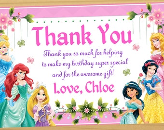 Disney Princess Thank You Card Princess Thank You Note