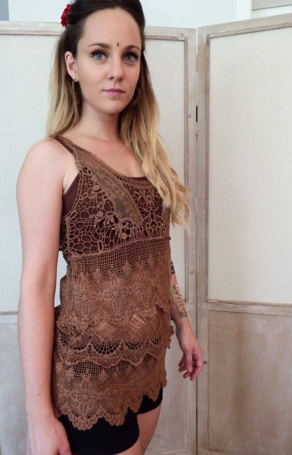 Terracotta Blouse Crochet UNISIZE by yuccadream steampunk buy now online