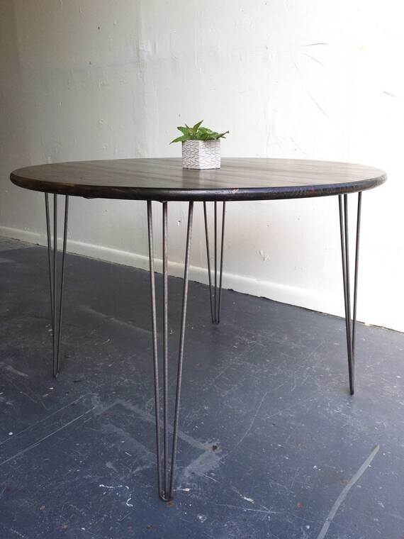 36 round kitchen table with steel hairpin legs by GroveAndAnchor