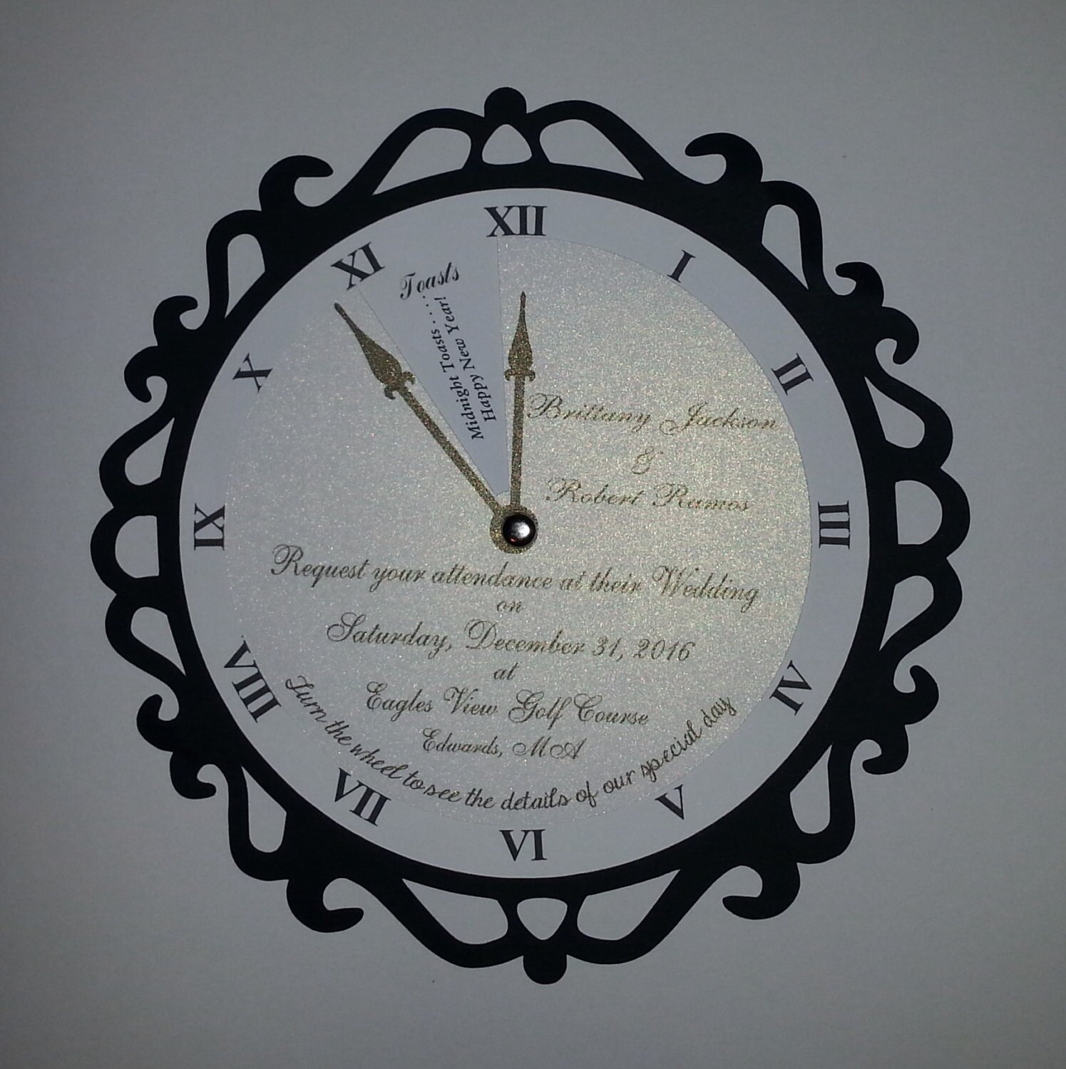 New Years Eve Invite Set Of 12 Clock Wheel Invitations New Years Eve Wedding Nye Invitation