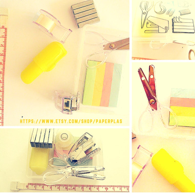 Mini set of office supplies from Paperplas on Etsy Studio