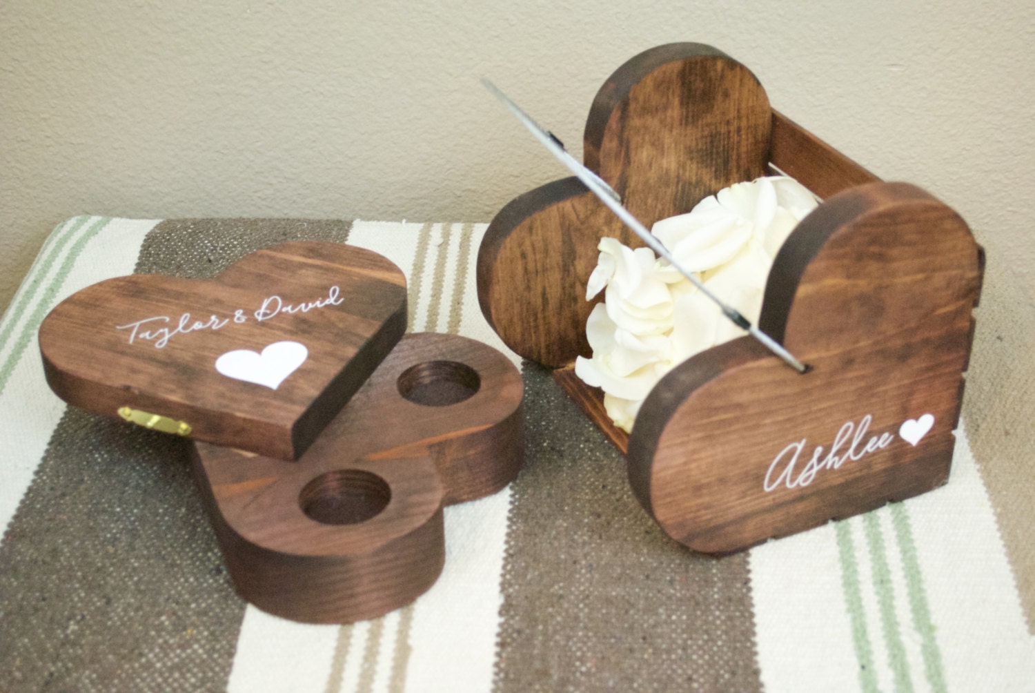 Ring bearer box and flower girl basket package flower girl