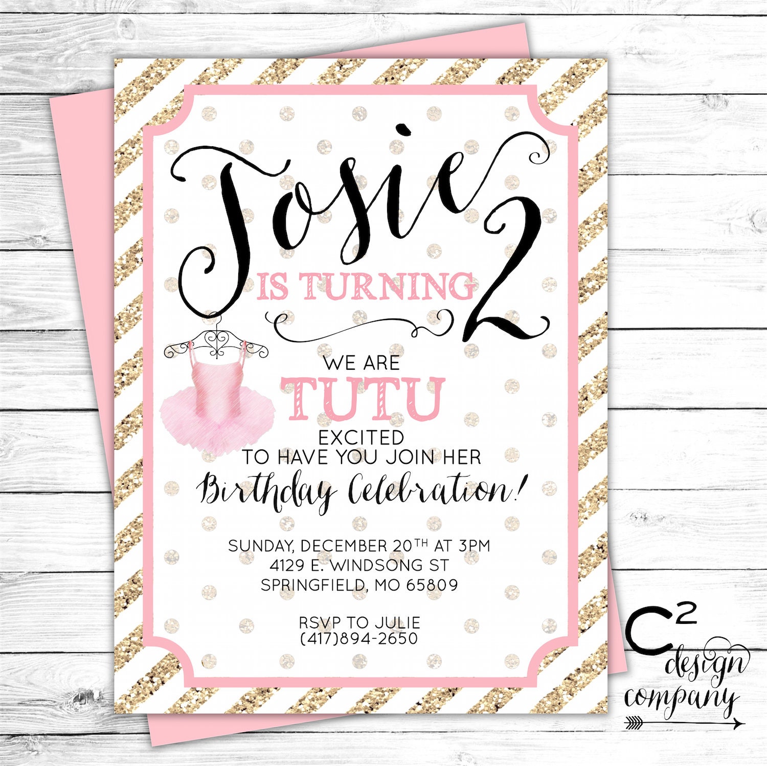 Tutu Cute Birthday Party Invitation