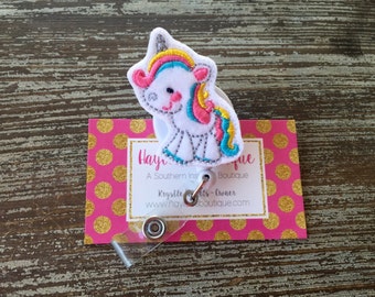 Nurse Badge Reel - Unicorn Badge Reel - Pediatric Nurse - Nurse Badge Reel - Retractable -Nurse Name Badge - Nurse Badge Holder
